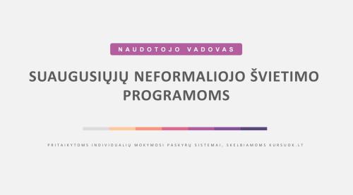 Atnaujintas mokymosi programų pateikimo NŠPR naudotojo vadovas