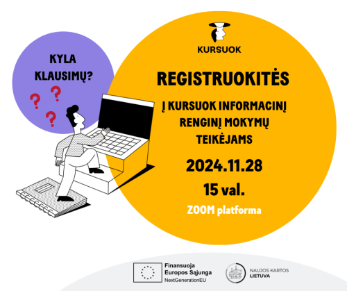 Kviečiame į KURSUOK informacinį renginį mokymo paslaugų teikėjams