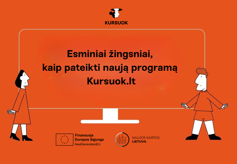 Esminiai žingsniai, kaip pateikti naują programą Kursuok.lt