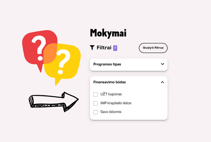 Kokie finansavimo būdai siūlomi Kursuok švietimo platformoje?